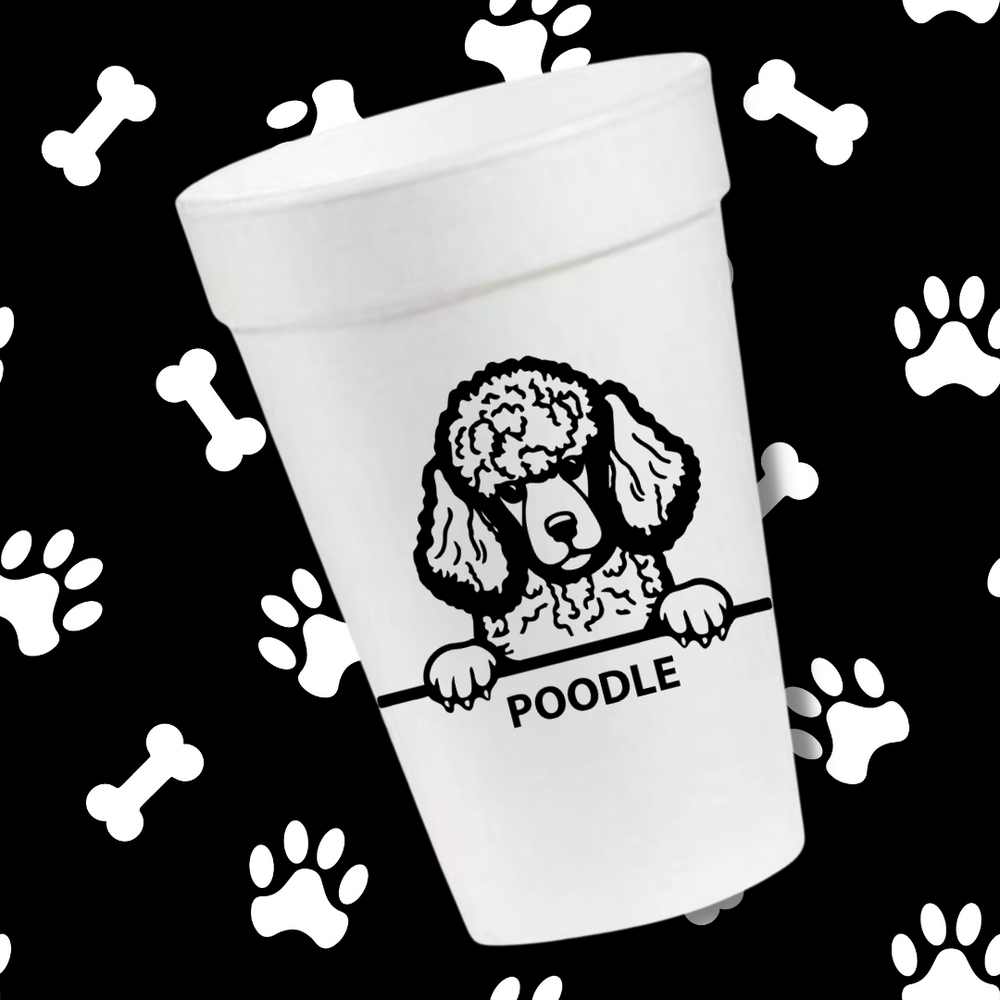 Poodle- 16oz Styrofoam Cups
