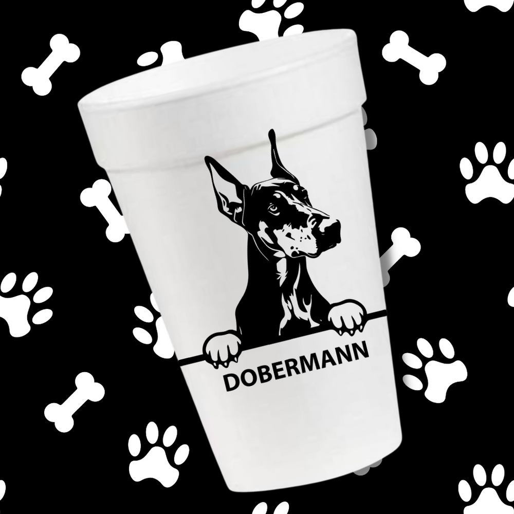 Dobermann- 16oz Styrofoam Cups