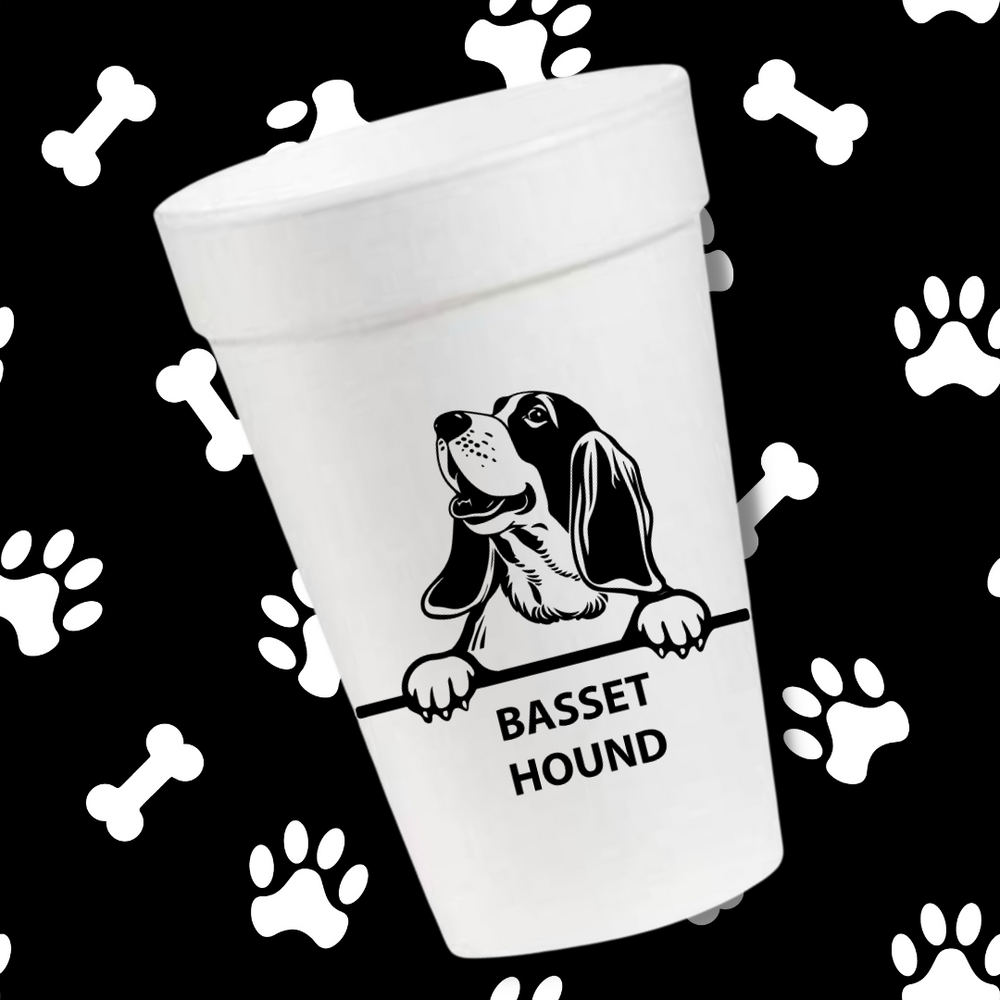 Basset Hound- 16oz Styrofoam Cups