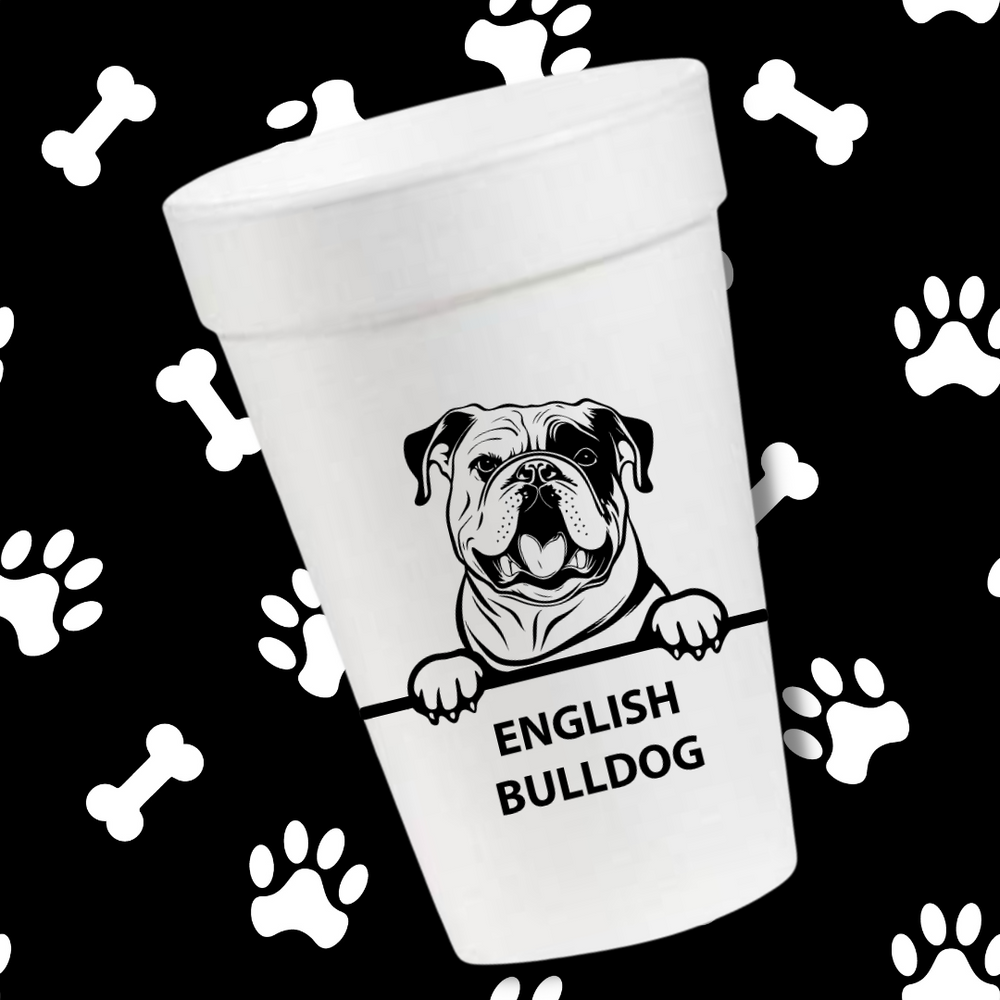 English Bulldog- 16oz Styrofoam Cups