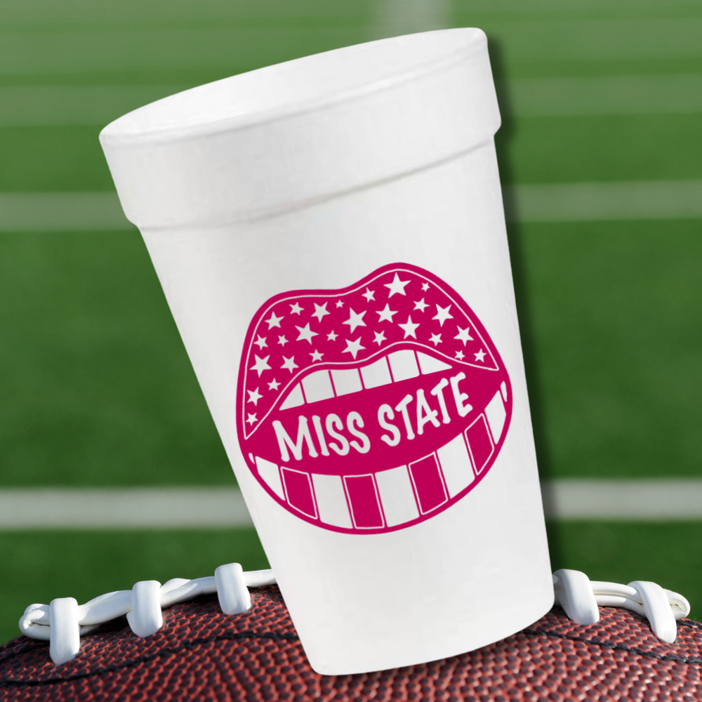 Miss State Game Day in Pink- 16oz Styrofoam Cups