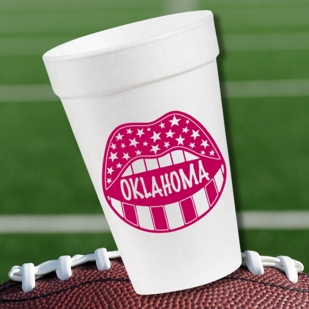 Oklahoma Game Day in Pink- 16oz Styrofoam Cups