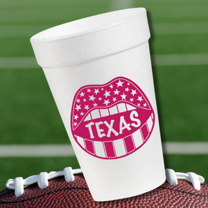 Texas Game Day in Pink- 16oz Styrofoam Cups
