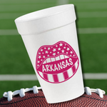 Arkansas Game Day Cups in Pink- 16oz Styrofoam Cups