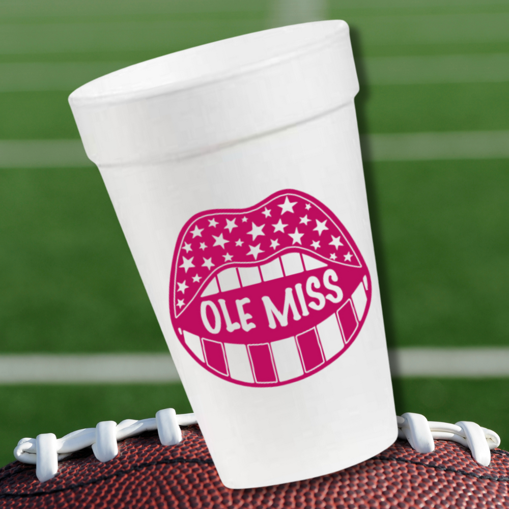 Ole Miss Game Day in Pink- 16oz Styrofoam Cups