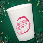 Vintage Santa in Pink- 16oz Frost Flex cups