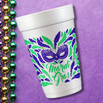 Mardi Gras Mask- 16oz Styrofoam Cups
