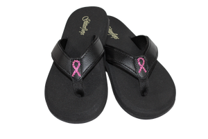 Pink Ribbon Glitterflops