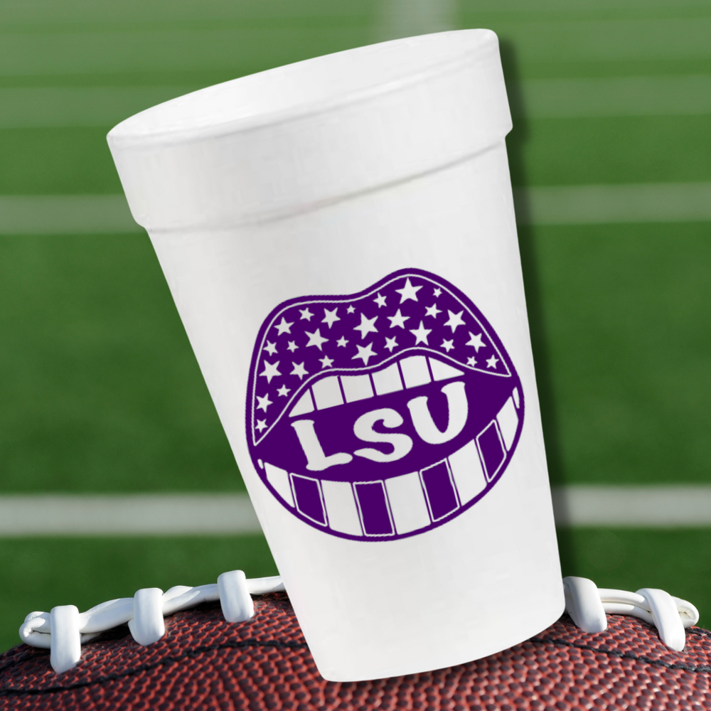 LSU Game Day- 16oz Styrofoam Cups