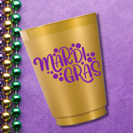 Mardi Gras in Gold- 16oz Frost Flex Cups