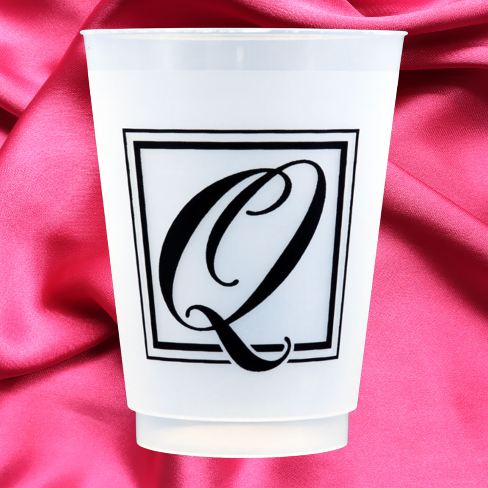 Monogram Q- 16oz Frost Flex Cups
