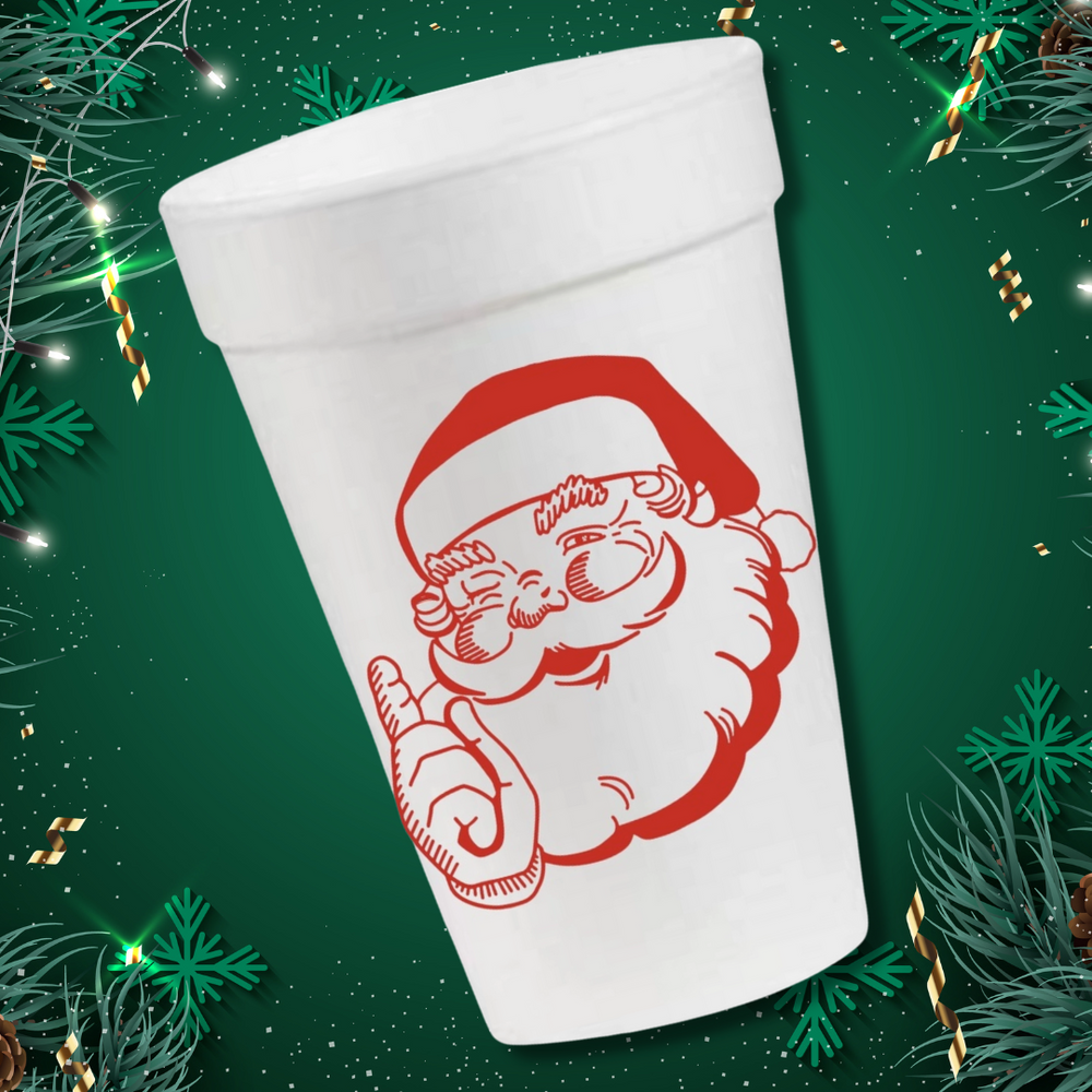 Vintage Santa in Red- 16oz Styrofoam Cups