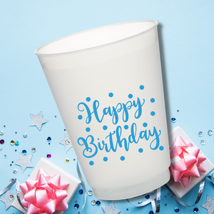 Happy Birthday Blue- 16oz Frost Flex Cups
